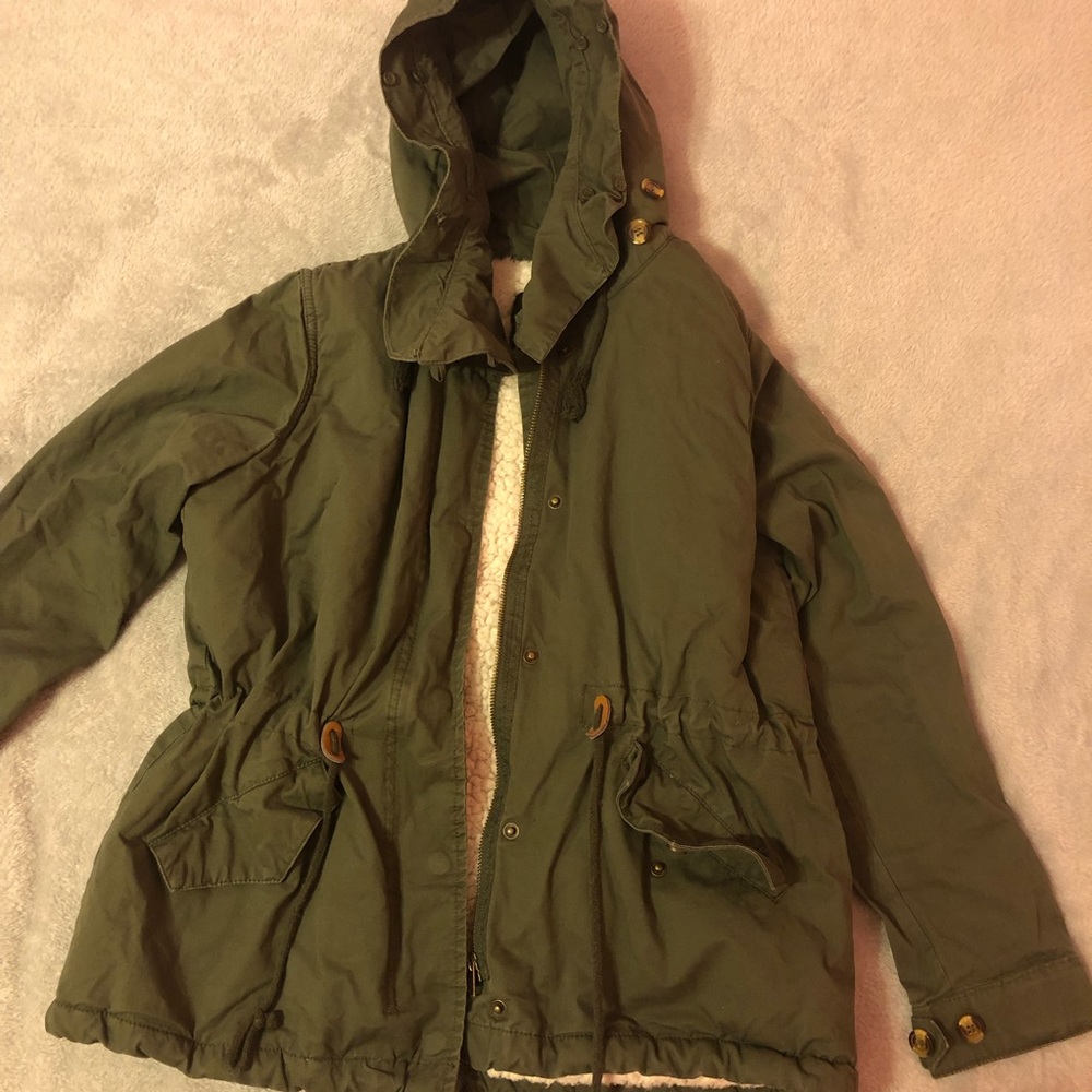 Olive green utility jacket